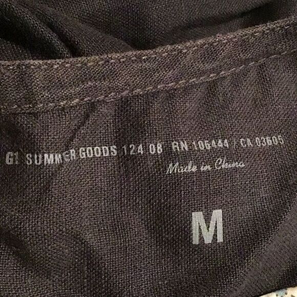 G1 Goods Summer Slate Gray 100% Linen Sleeveless Button Down Dress with Pockets - Picture 14 of 15